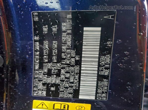 2T2BZMCA4KC190965 2019 LEXUS RX Blue 