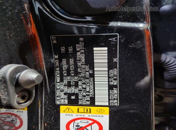 2T2BZMCA8HC093440 2017 LEXUS RX Black VIN კოდის სტიკერის ხედი