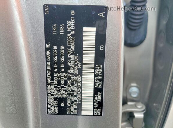 2T2GDCAZ6PC004907 2023 LEXUS NX Gray Вид наклейки з VIN-кодом