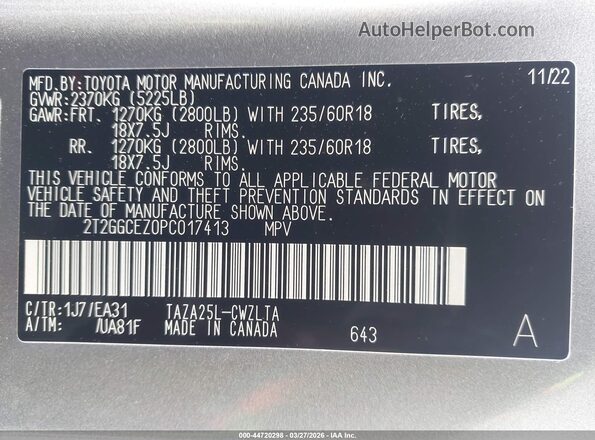 2T2GGCEZ0PC017413 2023 LEXUS NX 350 Beige Вид підкапотного простору