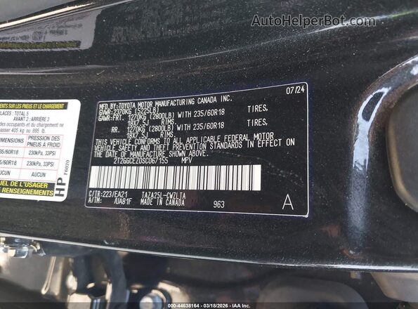 2T2GGCEZ0SC067155 2025 LEXUS NX 350 Черный Вид подкапотного пространства