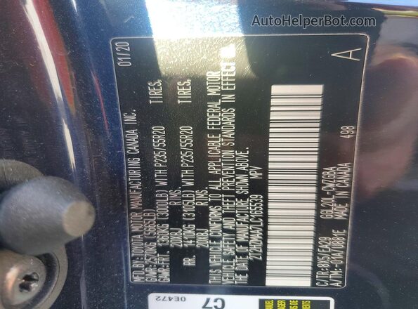 2T2HZMAA7LC165539 2020 LEXUS RX 350 Blue Widok wnętrza 360 stopni