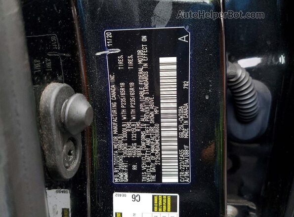 2T2HZMDA0MC269660 2021 LEXUS RX Black Widok naklejki z numerem VIN