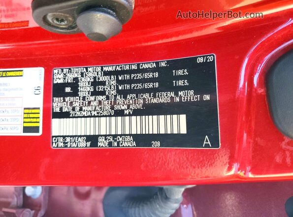 2T2HZMDA1MC258070 2021 LEXUS RX Red 
