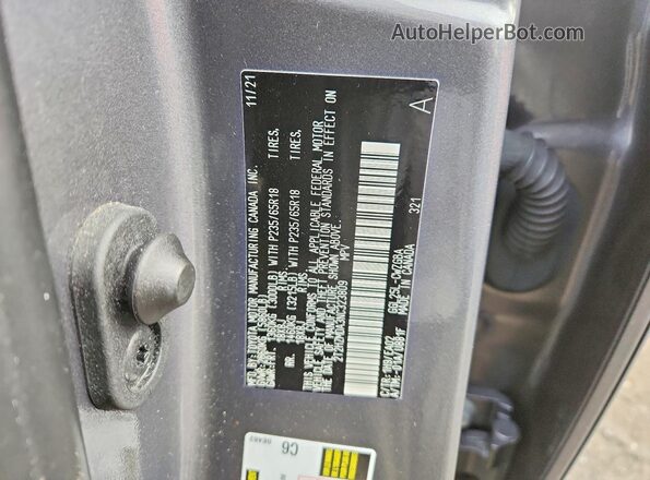 2T2HZMDA3NC323809 2022 LEXUS RC Gray VIN sticker view
