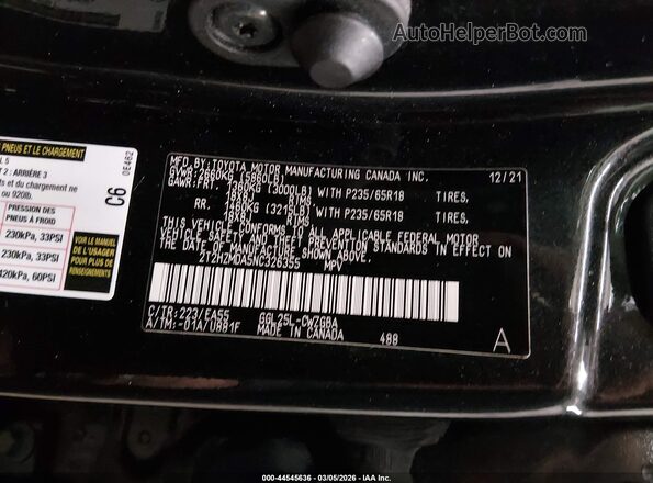 2T2HZMDA5NC326355 2022 LEXUS RX 350 Black Widok komory silnika