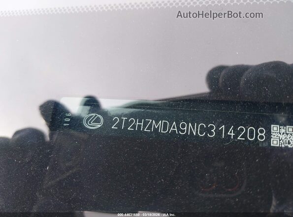 2T2HZMDA9NC314208 2022 LEXUS RX 350 Black 