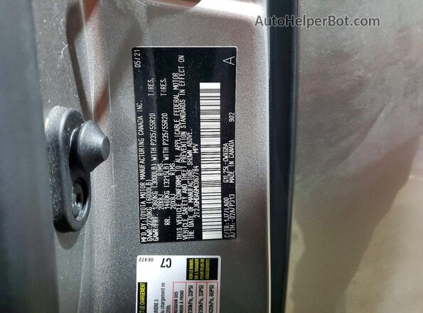 2T2JGMDA6MC067784 2021 LEXUS RX Cream VIN კოდის სტიკერის ხედი