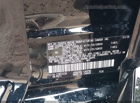 2T36CRAV1TW003456 2026 TOYOTA RAV4 Черный 