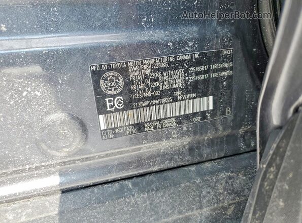 2T3BWRFV1MW118025 2021 TOYOTA LE Charcoal Widok naklejki z numerem VIN