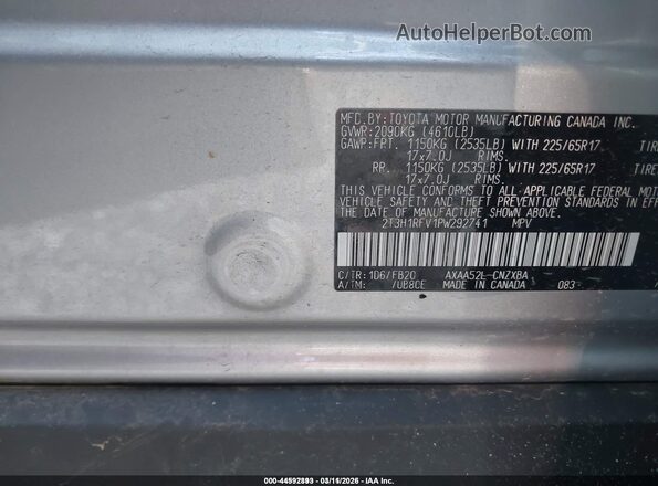 2T3H1RFV1PW292741 2023 TOYOTA LE Silver Вид підкапотного простору