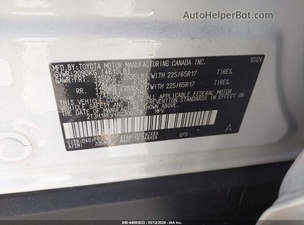 2T3H1RFV4RC300559 2024 TOYOTA LE White 