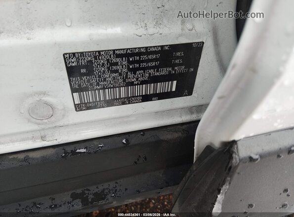 2T3MWRFV5RW190362 2024 TOYOTA LE White Widok komory silnika