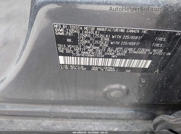 2T3RFREV9GW474548 2016 TOYOTA LE Gray Շարժիչի բաժամունքի տեսք