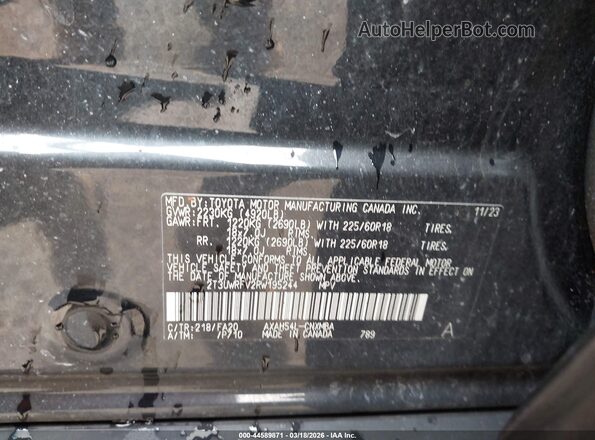 2T3UWRFV2RW195244 2024 TOYOTA RAV4 HYBRID Black ძრავის განყოფილების ხედი