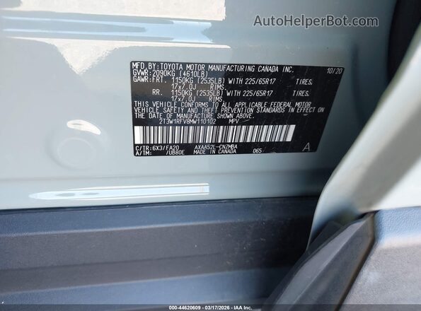 2T3W1RFV8MW110102 2021 TOYOTA LE Серый Вид подкапотного пространства