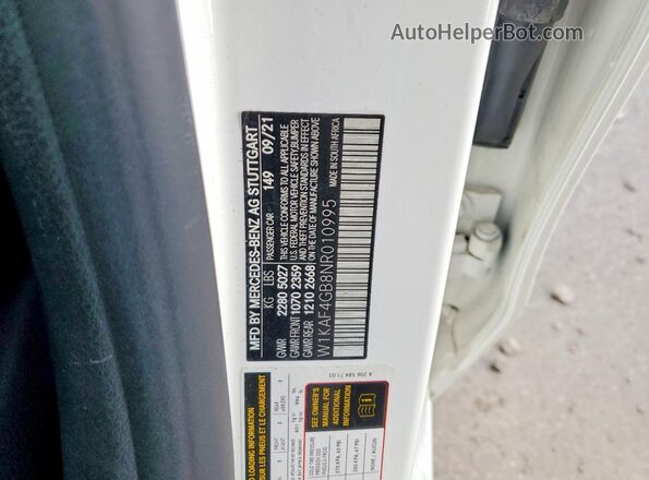 W1KAF4GB8NR010995 2022 MERCEDES-BENZ C-CLASS Белый Вид наклейки с VIN-кодом