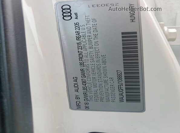 WAUAUGFF9J1088827 2018 AUDI OTHER White სალონის 360-გრადუსიანი ხედი