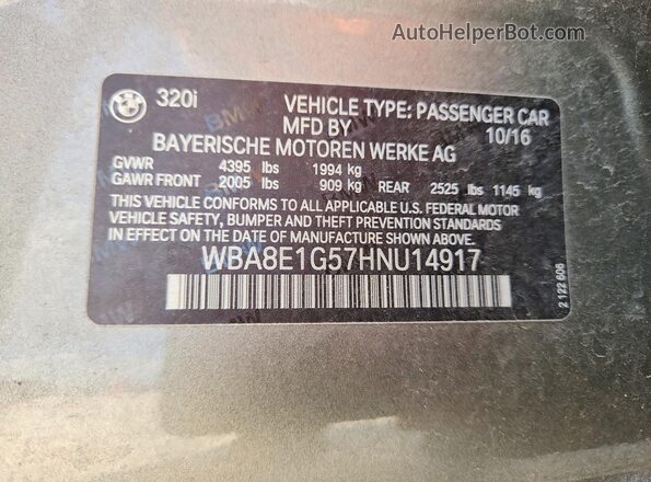 WBA8E1G57HNU14917 2017 BMW 7 SERIES Silver 