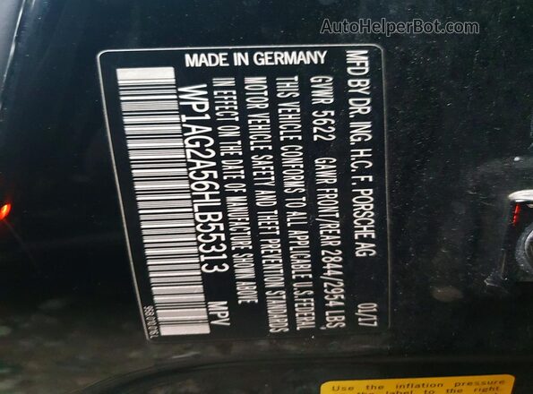 WP1AG2A56HLB55313 2017 PORSCHE MACAN Black Widok wnętrza 360 stopni