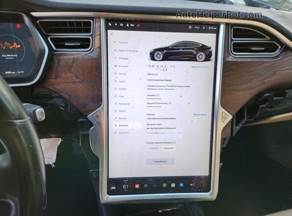 5YJSA1E28HF198667 2017 TESLA MODEL S Черный 