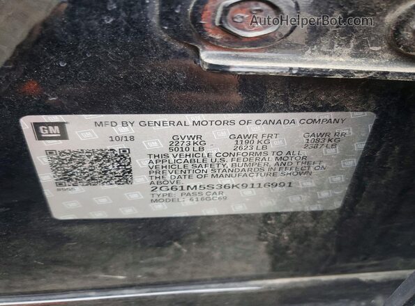 2G61M5S36K9116991 2019 CADILLAC XTS Black 
