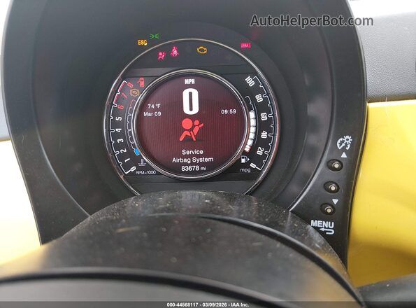 3C3CFFCR4HT594278 2017 FIAT 500 Желтый Вид задних сидений