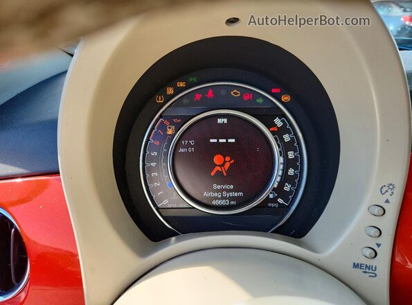 3C3CFFLR4HT698074 2017 FIAT 500 Orange Вид щитка приладів
