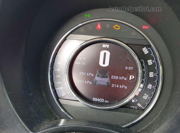 3C3CFFLR7HT594226 2017 FIAT 500 Red Instrument cluster view