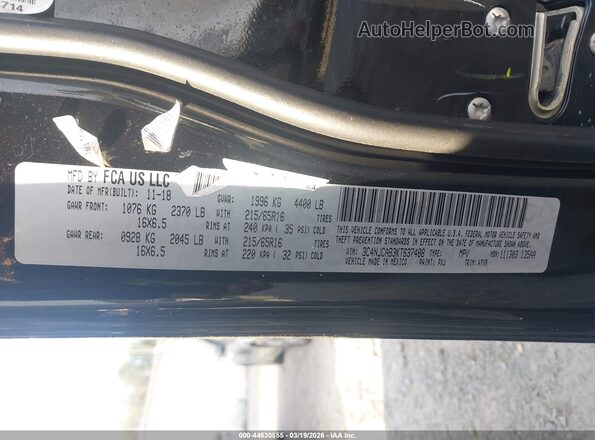 3C4NJCAB3KT637488 2019 JEEP COMPASS Черный 