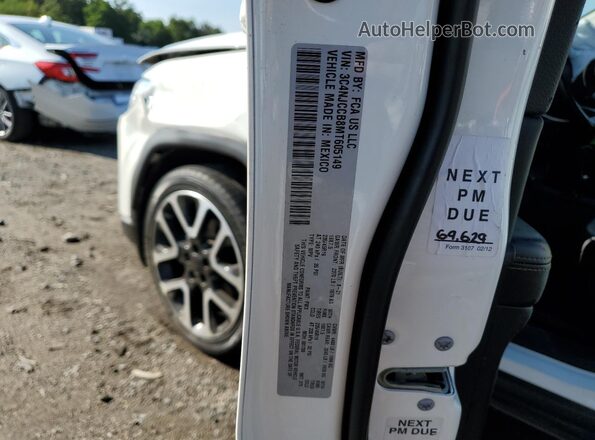 3C4NJCCB8MT605149 2021 JEEP COMPASS White Vista de la etiqueta del VIN