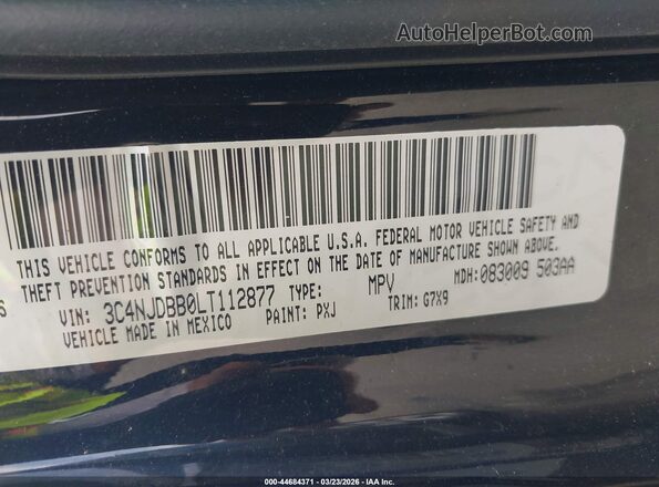 3C4NJDBB0LT112877 2020 JEEP COMPASS Черный Вид подкапотного пространства