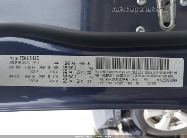 3C4NJDBB3JT265041 2018 JEEP COMPASS Dark Blue Շարժիչի բաժամունքի տեսք
