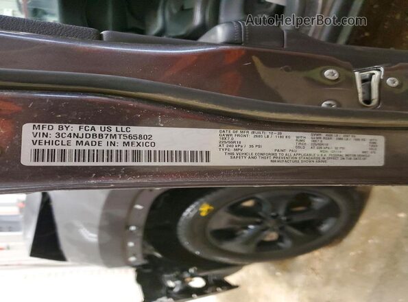 3C4NJDBB7MT565802 2021 JEEP COMPASS Charcoal VIN sticker view