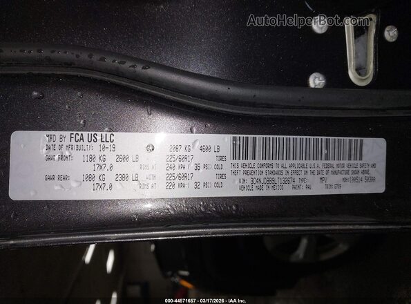 3C4NJDBB9LT132674 2020 JEEP COMPASS Gray Вид підкапотного простору