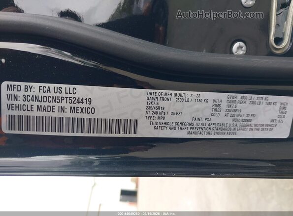 3C4NJDCN5PT524419 2023 JEEP COMPASS Black Вид підкапотного простору