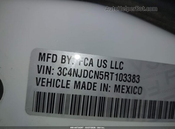 3C4NJDCN5RT103383 2024 JEEP COMPASS Белый Вид подкапотного пространства