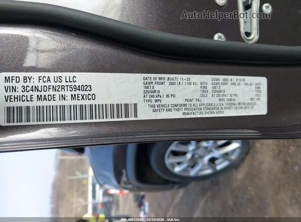3C4NJDFN2RT594023 2024 JEEP COMPASS Серый Вид подкапотного пространства