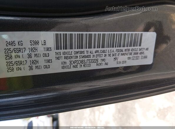 3C4PDCAB3JT533226 2018 DODGE JOURNEY Gray Widok komory silnika