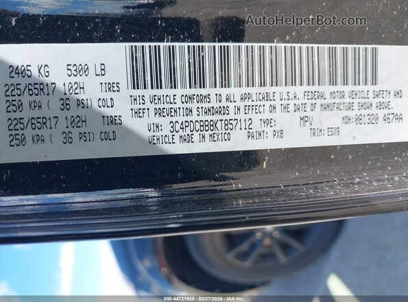 3C4PDCBB8KT857112 2019 DODGE JOURNEY Blue 