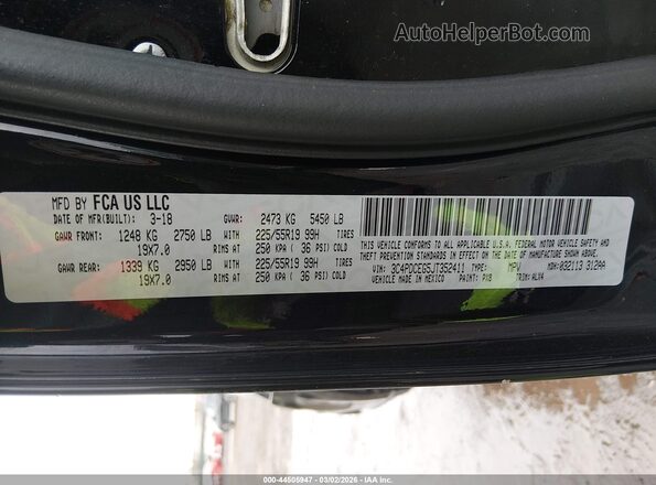 3C4PDCEG5JT352411 2018 DODGE JOURNEY Black Widok komory silnika