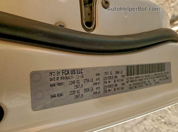 3C4PDDGG4HT557621 2017 DODGE JOURNEY Белый Вид наклейки с VIN-кодом