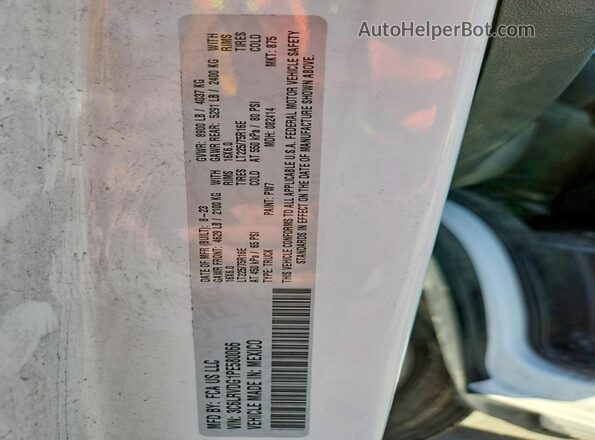 3C6LRVDG1PE580066 2023 RAM PROMASTER White VIN sticker view