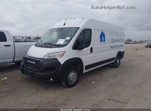 3C6LRVDG8SE521282 2025 RAM PROMASTER 2500 White წინა მარცხენა ხედი სამი მეოთხედიდან