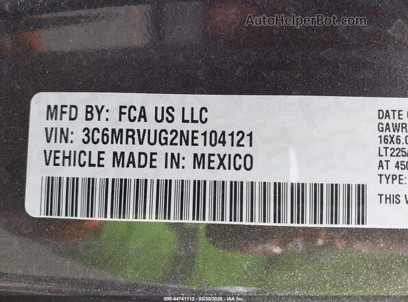 3C6MRVUG2NE104121 2022 RAM PROMASTER 3500 Gray Engine compartment view