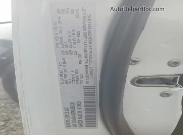 3C6UR4HJ7NG398331 2022 RAM 2500 White Vista del compartimento del motor