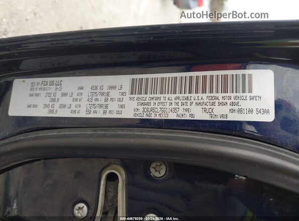 3C6UR5CL7GG114357 2016 RAM 2500 Blue Vista del compartimento del motor