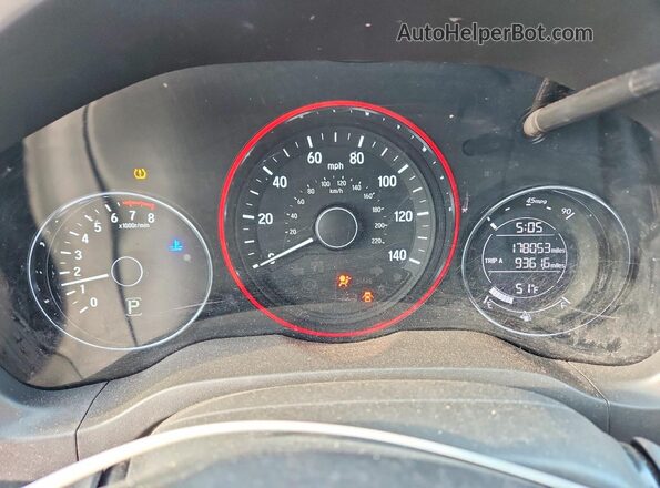 3CZRU5H57HM707852 2017 HONDA HR-V Blue Instrument cluster view