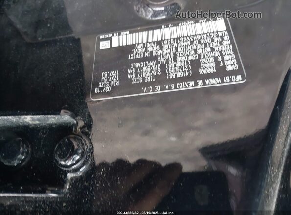 3CZRU6H3XKG715261 2019 HONDA HR-V Black Widok komory silnika