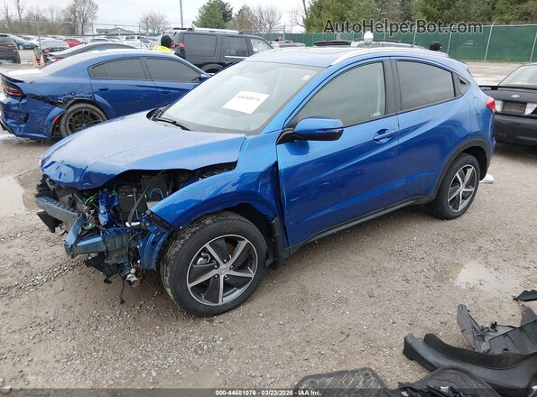 3CZRU6H51NM722512 2022 HONDA HR-V Blue წინა მარცხენა ხედი სამი მეოთხედიდან